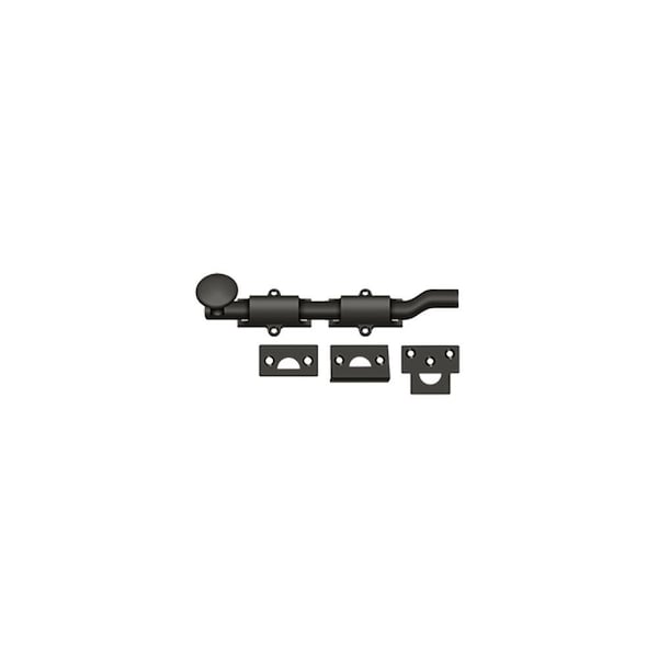 6" Surface Bolt with Offset; Heavy Duty; Oil Rubbed Bronze Finish